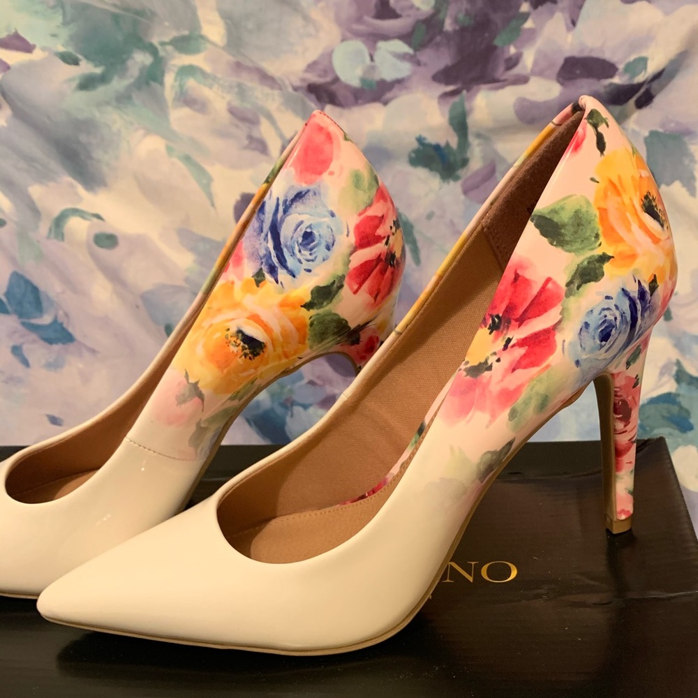 Christian Siriano Floral Heels